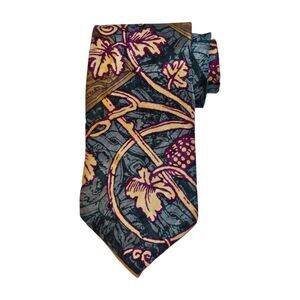 Liberty Of London Men Neck Tie Brown Multicolor Floral 57"L x 3"¾W 100% Silk USA